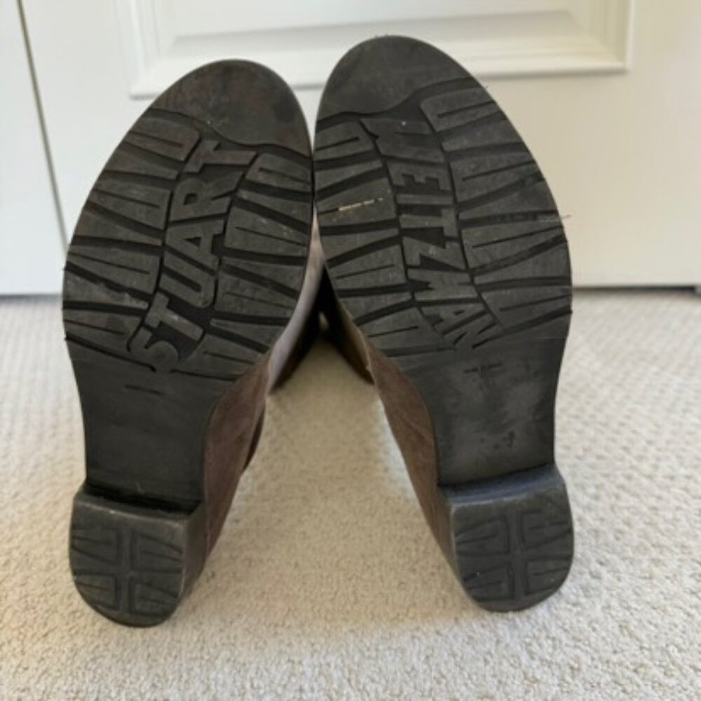 Stuart Weitzman Lowland OTK Boots Gray Suede 7 Minimalist Feminine Quiet Luxury - Picture 4 of 10